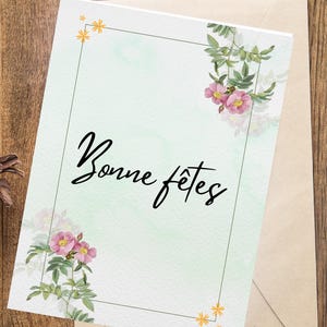 trois cartes d'anniversaire numérique Design festif avec bonne fete et Happy Birthday format pliable