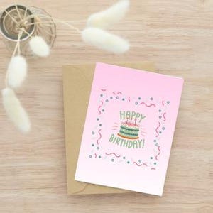 trois cartes d'anniversaire numérique Design festif avec Happy Birthday pour elle et lui