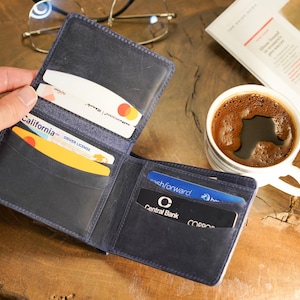 Personalized Leather Wallet, Engraved Genuine Leather Custom Wallet, Anniversary Gift For Him, Husband, Boyfriend, Men, Father, Dad
