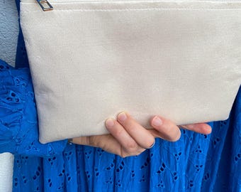 Bolso de noche de satén crudo hecho a mano/bolso de boda/bolso de dama de honor/bolso hecho a mano para eventos/bolso de fiesta