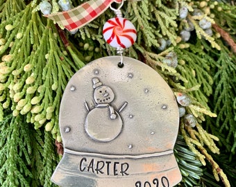 Custom personalized Christmas ornament-Snow Globe