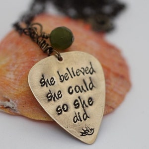 graduation gift idea  - encouragement present for girl  - she believed she could necklace - jewelry for friend