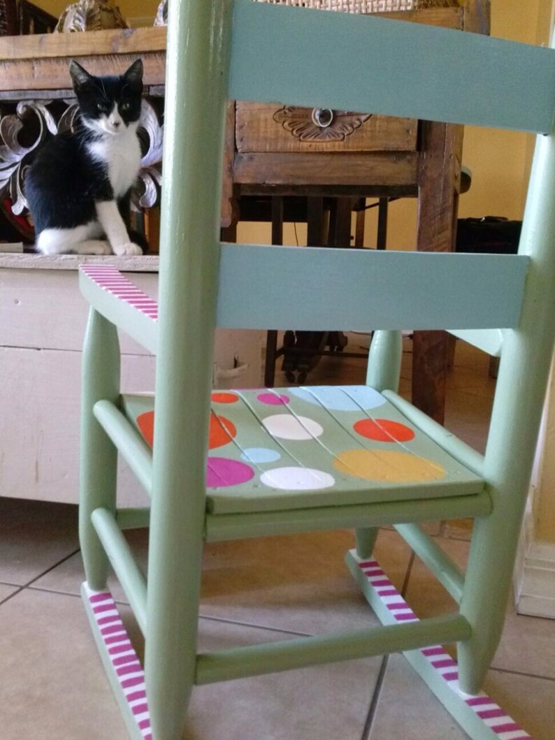 Stripes a polka dots monogrammed rocking chair Etsy