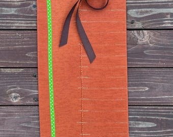 Waldorf Pencil Roll | Holds 18 Giant Lyra Pencils | Orange | Recycled Fabric
