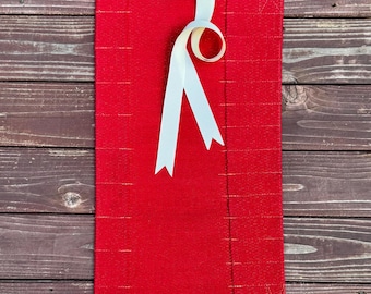 Waldorf Crayon Roll | Holds 24 Stockmar Beeswax Stick and Block Crayons | Metallic Red