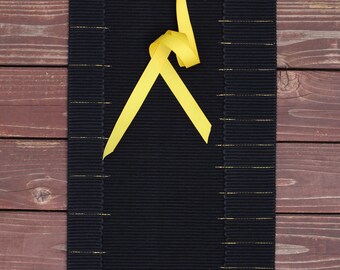 Waldorf Crayon Roll | Holds 24 Stockmar Beeswax Crayons | Black with Yellow