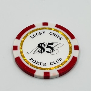 Vintage Lucky Chips Poker Club RED Casino Chip