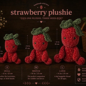 Crochet Strawberry Plushie: Handmade Fruity Amigurumi Doll