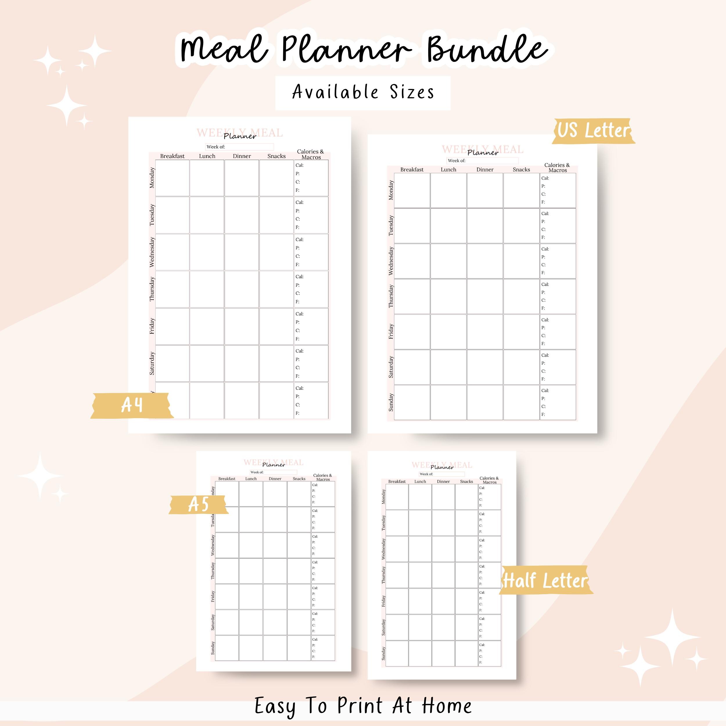 Weekly Meal Planner Bundle Printable, Grocery List, Shopping List ...