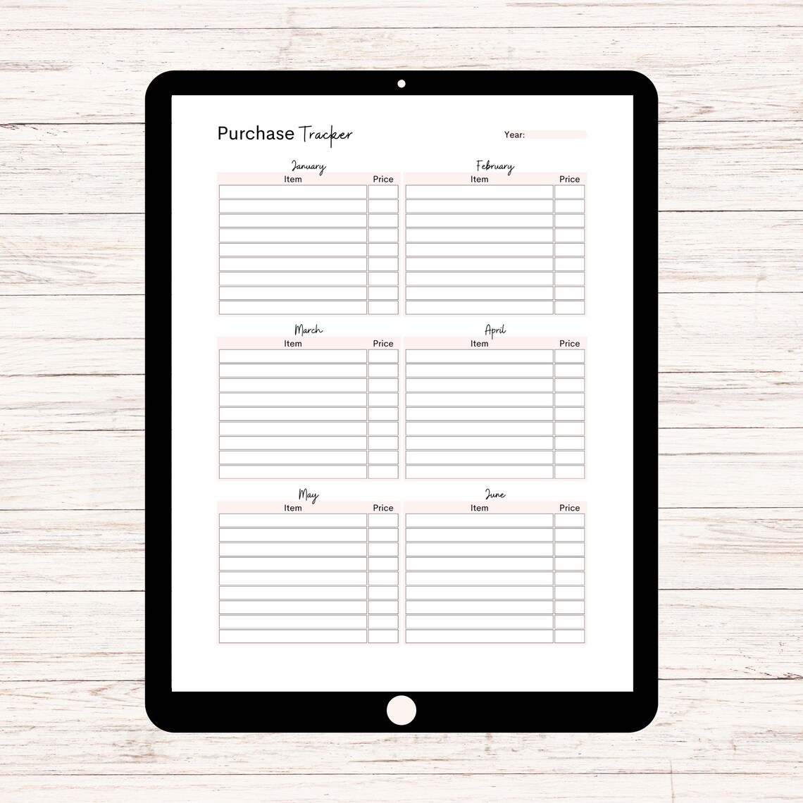 Purchase Tracker Form.pdf Annual Purchase Tracker Printable, Expense Tracker, Spending Tracker ...