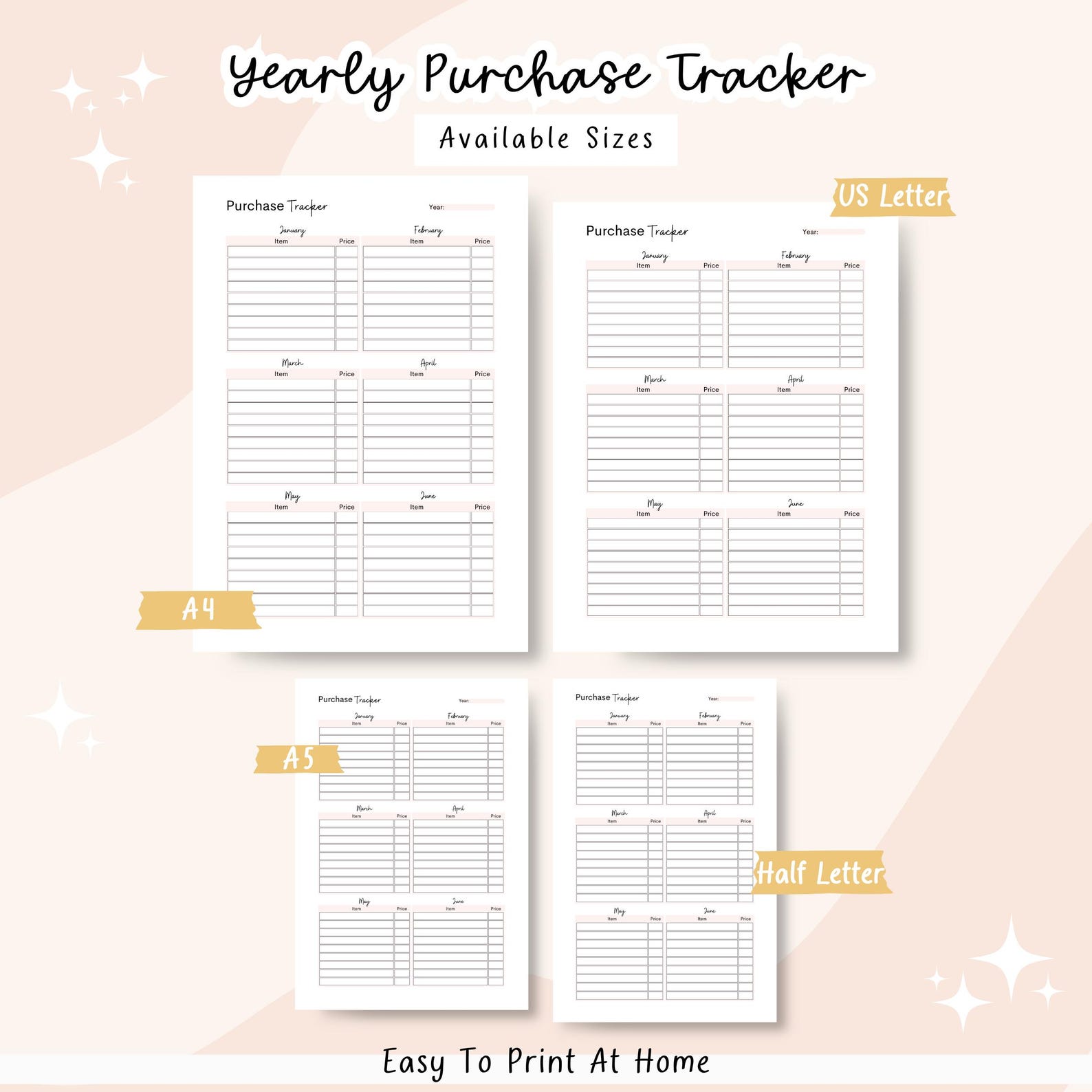 Purchase Tracker Form.pdf Annual Purchase Tracker Printable, Expense Tracker, Spending Tracker ...