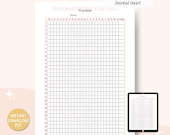 Monthly Intermittent Fasting Tracker, Fasting Hours Log, Color In Chart, Intermittent Fasting Diet Planner, A4/A5/Letter/Half Letter, PDF