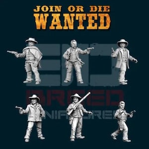 Far West Legends x 6  Wild West Wargames 32mm Dead Man&#39;s Hand, Blackwater Gulch Gunfighter&#39;s Ball