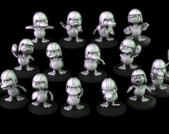 Quack Attack Team for Fantasy Football game 3D printed- 16 models