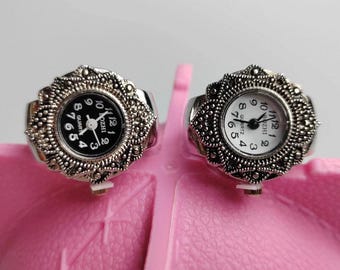 素晴らしい Black Chandler Vintage RARE Enamel Design Floral With Watch アクセサリー