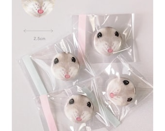 Kleiner Anstecker mit Hamsterillustration