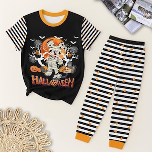 WDW Halloween Pajamas Set, Cartoon Mummy Mouse Sleepwear, Ghost Pumpkin Shirt, Spooky Season Clothing, Magic Kingdom Gift