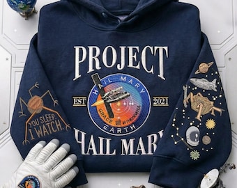Project Hail Mary geborduurd sweatshirt, shirt Grace Rocky Amaze Amaze Amaze, sci-fi film ronde hals, Andy Weir fan cadeau voor schoolse