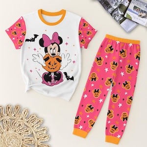 Cute Cartoon Mouse T-Shirt and Pants, Halloween Pajamas Set, WDW Halloween Outfit, Magic Kingdom Gift
