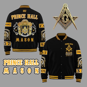 Prince Hall Mason Baseball Jacket, Freemason Shirt, 357 Masonic Streetwear Jacket for Men