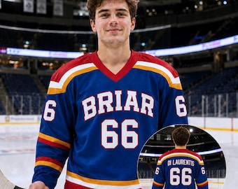 Camiseta personalizada de los Hawks de la Universidad Briar, camiseta de aficionado al hockey de Garrett Graham número 44, regalo romántico universitario