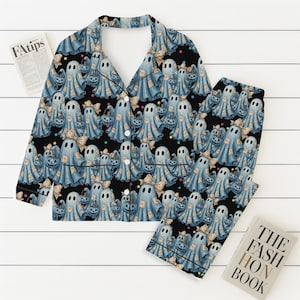 WDW Ghost Pajamas Set, Cute Halloween Ghost Shirt, Mk Mouse Pumpkin Pajamas, Cozy Fall Sleepwear, Autumn Season Gift