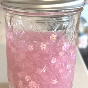 Pink Glossy Flower Slime