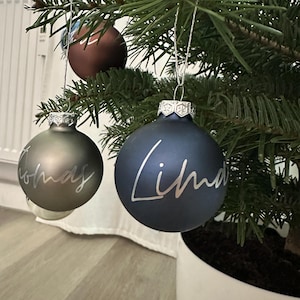 Personalized Christmas Ball Ornament • Custom Name, Elegant Script