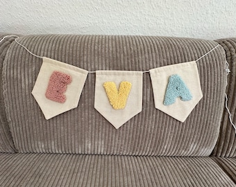 Striscione personalizzato in tessuto con nome – Decorazione per la cameretta dei bambini