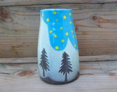 tree and sky vase-mini vase-nature pottery-woodland decor-ceramic vase-modern rustic pottery-decorative pottery-pottery bud vase