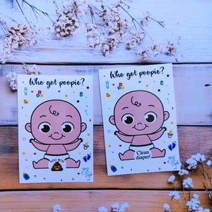 Gioco gratta e vinci per baby shower - 5 carte vincenti e 45 non vincenti - Attività divertente per baby shower - Carte gratta e vinci da 2,4 x 3,5 pollici
