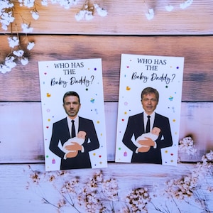 Find the Dad Babyshower Krasspel - Leuke babyshowerspelletjes voor gasten - Afdrukbare of gedrukte kraskaarten