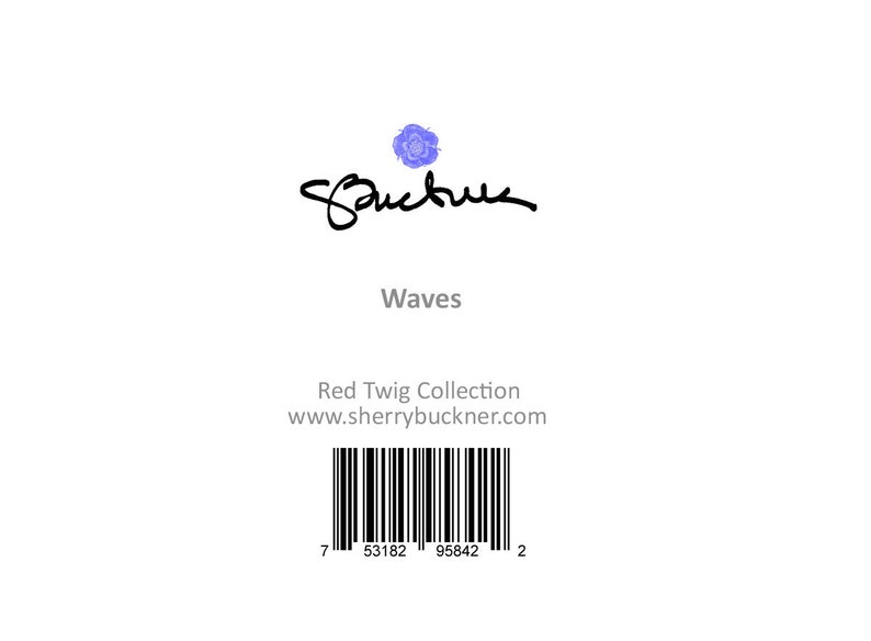 Set of 5 greeting cards Waves