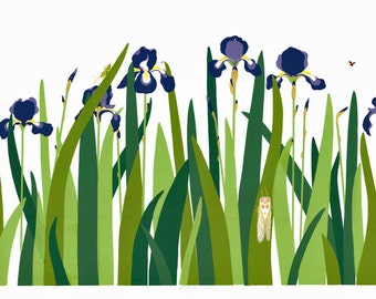 Irises - Hand Pulled Screen Print