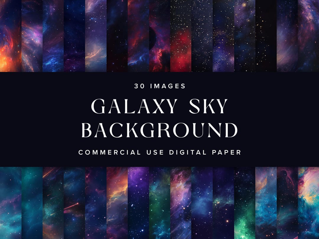 Galaxy Sky Digital Paper: Starry Night Backgrounds (digital Download ...