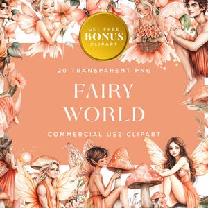 Fairy World Clipart Collection, Magical Forest Fairies PNG Graphics for Commercial Use | Instant Digital Download
