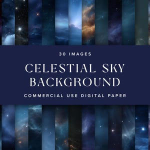 Pacote de Papéis Digitais Céu Celestial, Fundos de Nebulosas Galácticas (Download Digital)