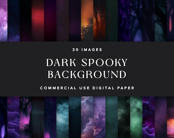 Spooky Halloween Digital Paper: Dark Haunted Backgrounds (Instant Download, JPEG Files)