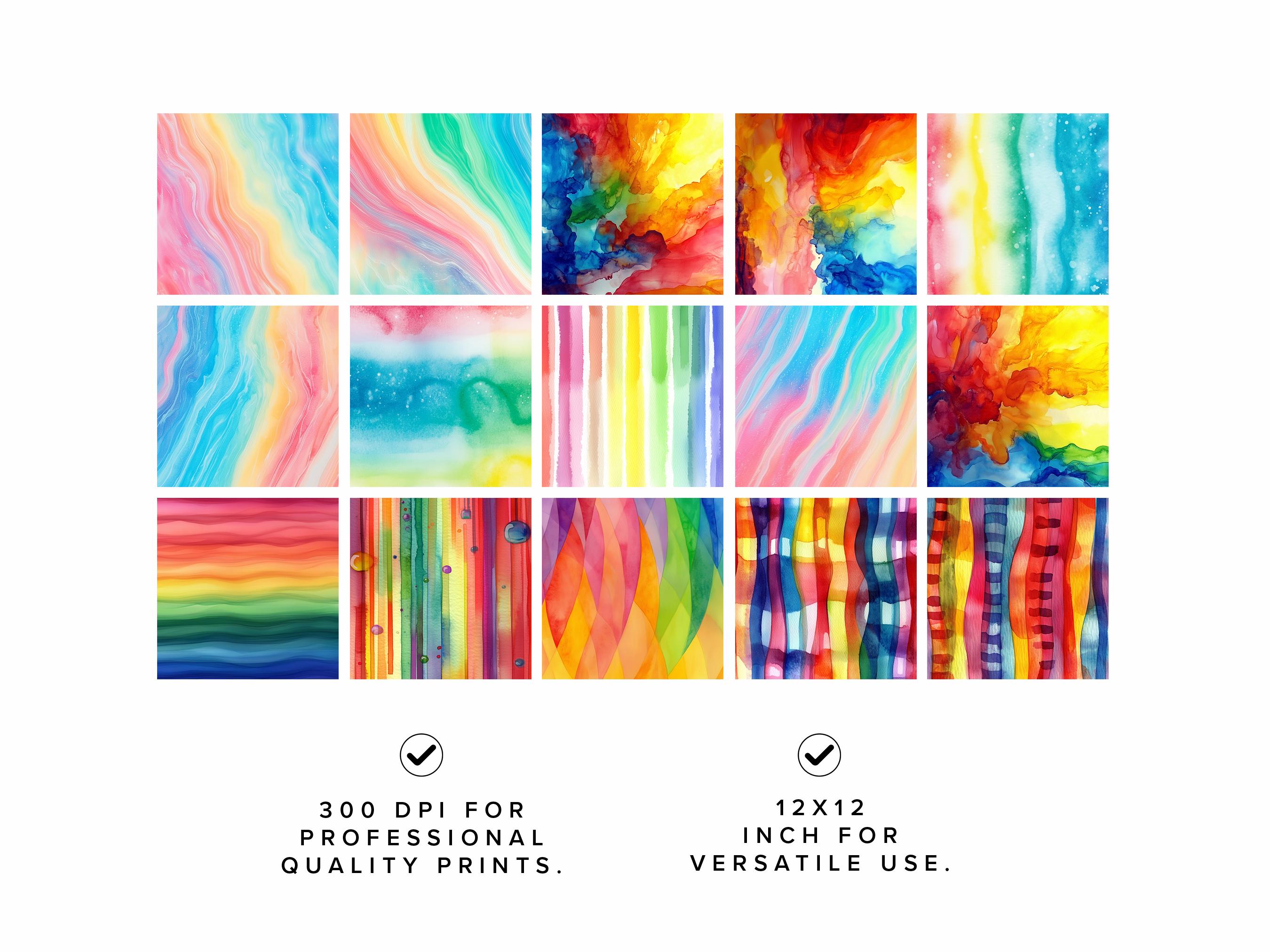 Rainbow Watercolor Digital Paper: Colorful Backgrounds (digital ...
