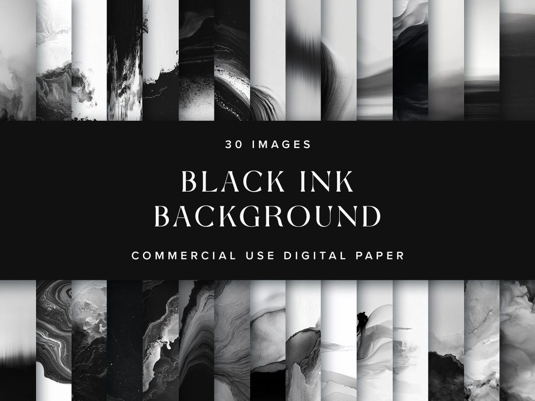 Black Ink Background Digital Paper | Abstract Texture for Invitations ...