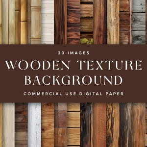 Papel digital con textura de madera, paquete imprimible con vetas de madera natural / Descarga digital instantánea