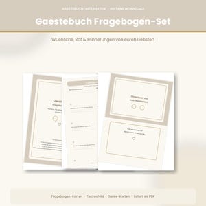Hochzeits Gästebuch Alternative PDF | Fragebogen Karten für Gäste | Wedding Advice Cards | Instant Download | Tischdeko