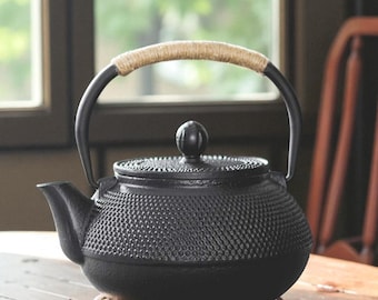 Japanese Cast Iron Teapot with Infuser: UPORS Tetsubin Style Kettle