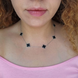 Four leaf clover necklace, shamrock necklace, Tiny Clover Necklace, Gift For Her,  Elegant Flower Gift