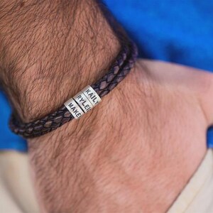 Custom Silver Bracelet For Dad With Kids Name, Personalize Daddy Bracelet, Famliy Name Bracelet, Unique Gift for Dad, Husband Gift