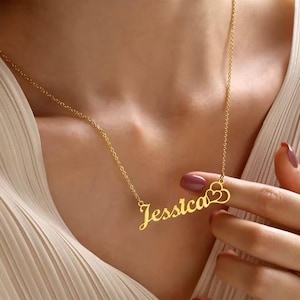 Name Necklace Gold, Custom Name Jewelry, Gold Filled Name, Mama Necklace, Personalized Name Jewelry