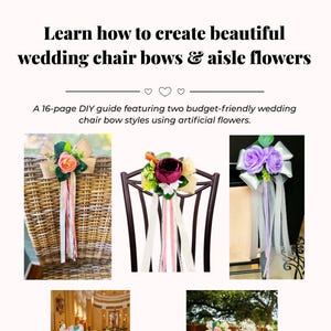 Tutorial para hacer un lazo para silla de boda y guía para decorar el pasillo (patrón en PDF)