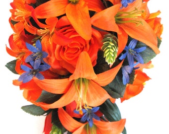 Wedding Bouquets Bridal Silk Flowers 17 Piece Package Bridal Etsy