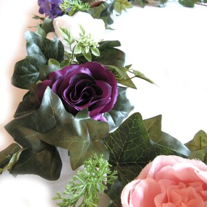 Wedding Arch Garland PLUM PURPLE PINK Blush Rose Garland, Flower Garland, Wedding Arbor Flower, Silk wedding Flower Garland RosesandDreams image 3