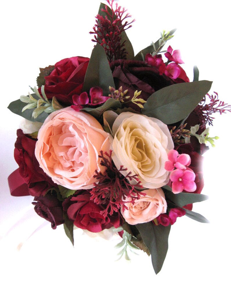 Wedding Bouquet 17 Piece Package Bridal Bouquets Silk Flower Etsy